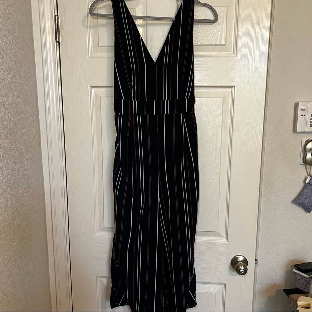 OAK Black and White Striped Maxi Dress